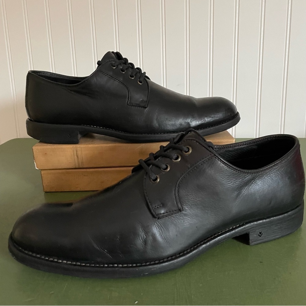 John Varvatos Italian Made Plain Toe Oxfords in Black Calfskin - Picture 2 of 16